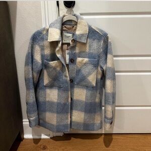 Abercrombie & Fitch Blue and Cream Shirt Jacket